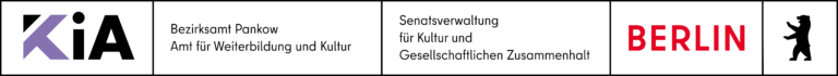 Logo Bezirksamt Pankow KiA Senatsverwaltung für Kultur und Gesellschaftliche Zusammenarbeit